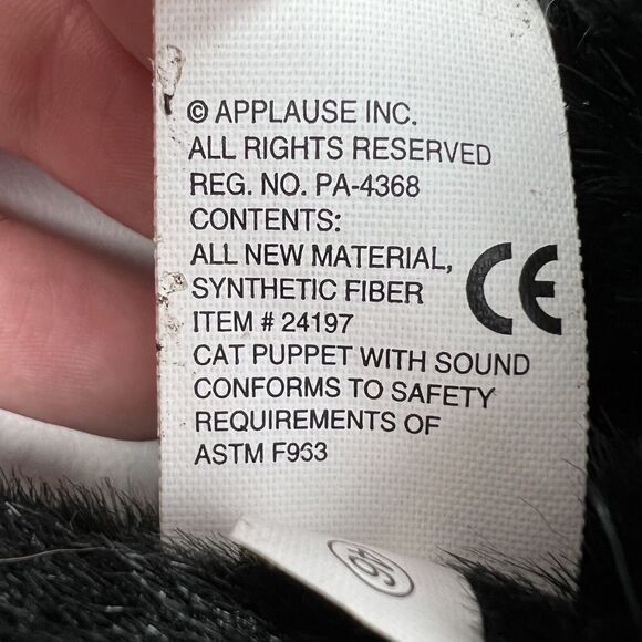 DAKIN APPLAUSE Cat Mouse Hand Puppet Full Body Plush w Sound VTG WORKS 20 in - Picture 6 of 8